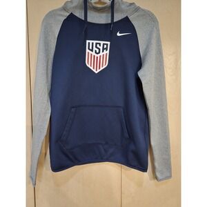 Nike USA Soccer Women's Small Dri-FIT All Time Hoodie Navy Gray USWNT USMNT